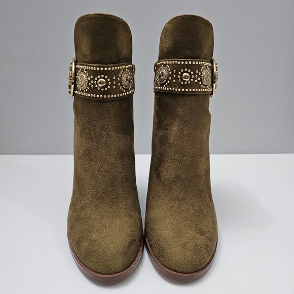 Jessica Simpson Finova Ankle Bootie Womens 8 Olive Green Buckle Western Heel - Picture 5 of 16